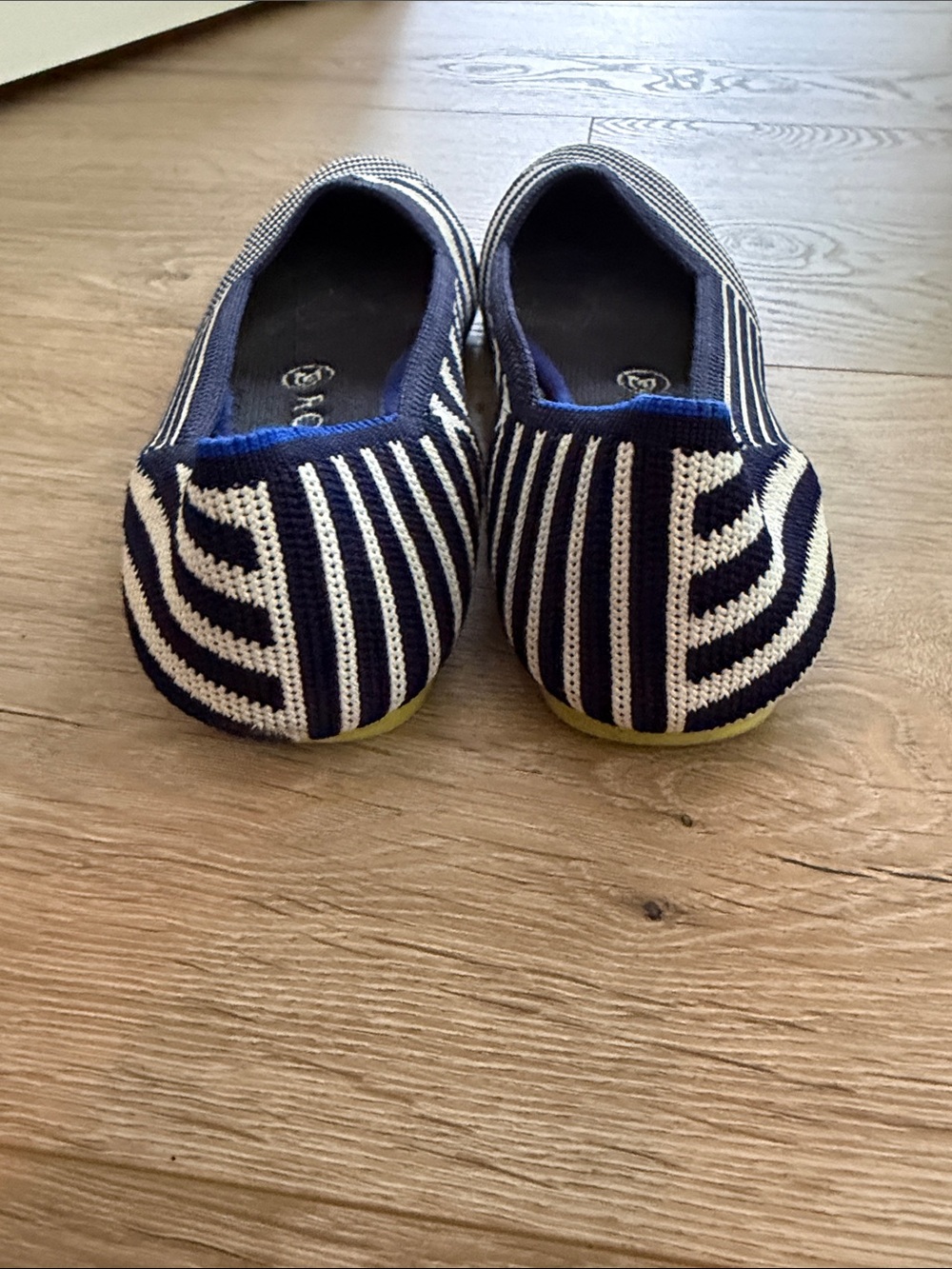 Rothy’s navy & white flat w/lime sole - Picture 4 of 6